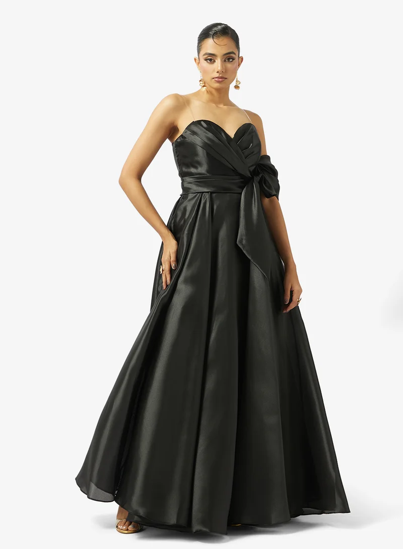 Akadia Fashion WRAP BUST STRAPLESS ORGANZA DRESS